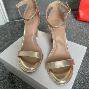 New Look Metallic Gold Ankle Strap Heels